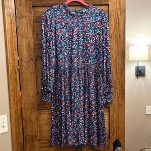 Draper James Floral Long Sleeve Dress - Blue and Pink